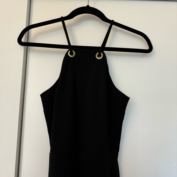 Express Grommet Racerback Wide Leg Jumpsuit Black - Picture 5 of 6